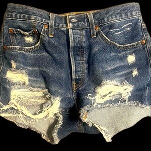 Levi button fly Jean shorts.